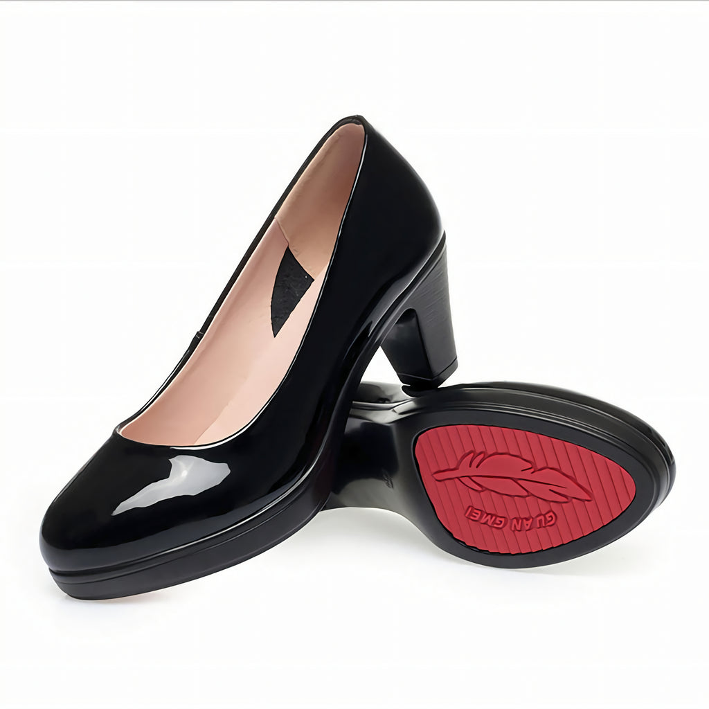 CUSHHIDE Women's Patent-Look Dress Heels