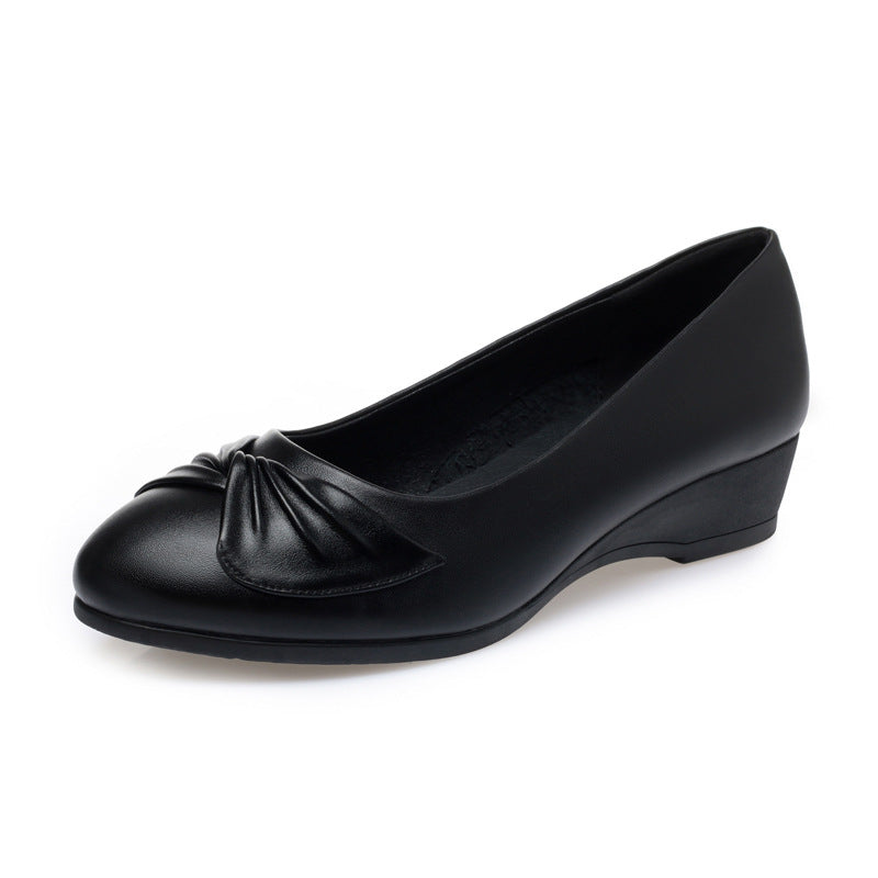 CUSHHIDE Women's Bow Wedge Shoes