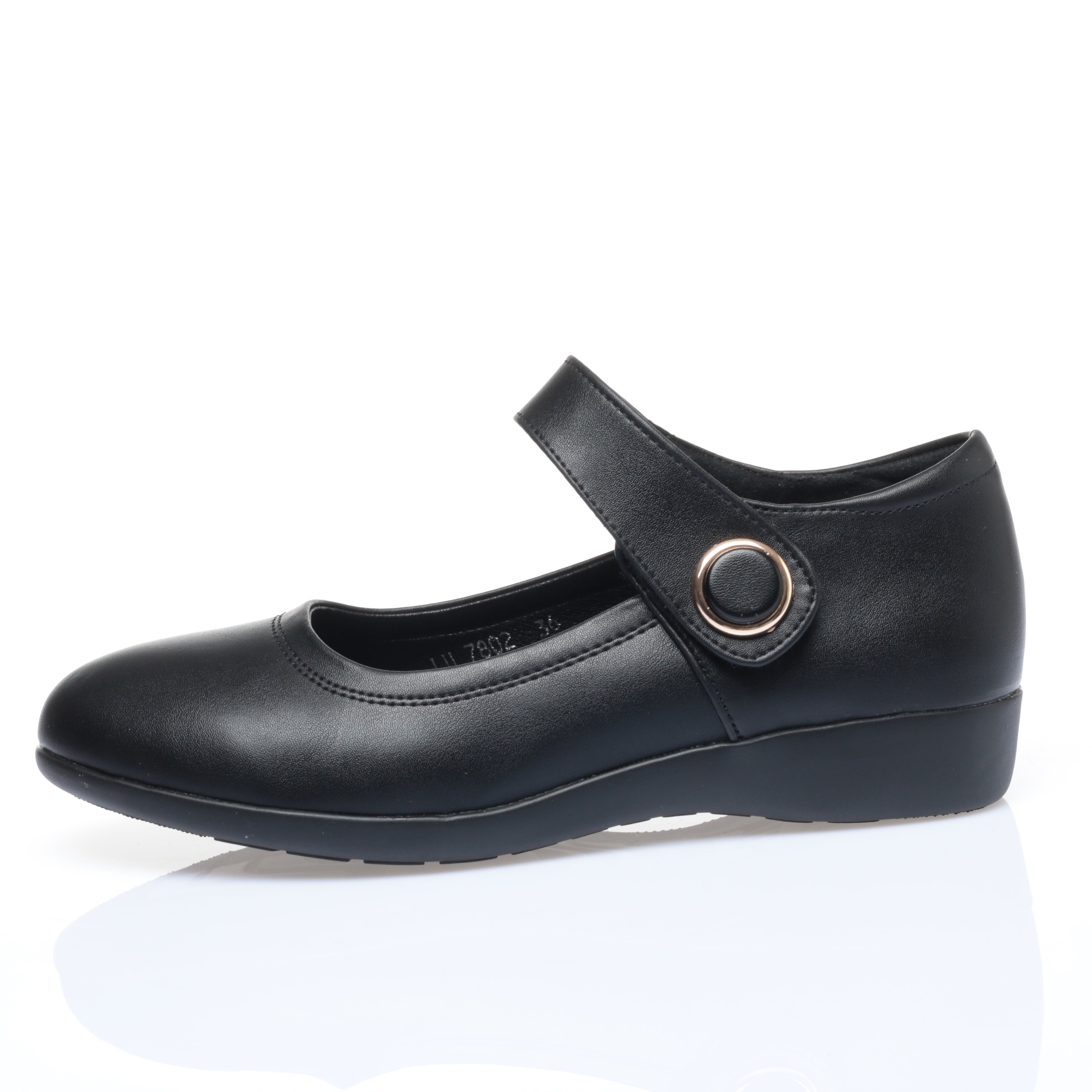 CUSHHIDE Women's Mary Jane Flats with Hook-and-Loop Strap