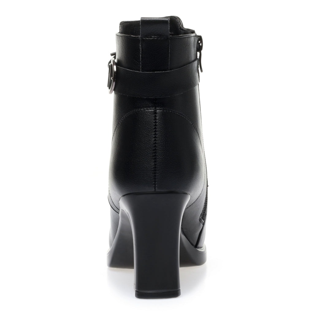 CUSHHIDE Women's Fleece-Lined Ankle Boots with Metal Accent, 3-Inch Heel