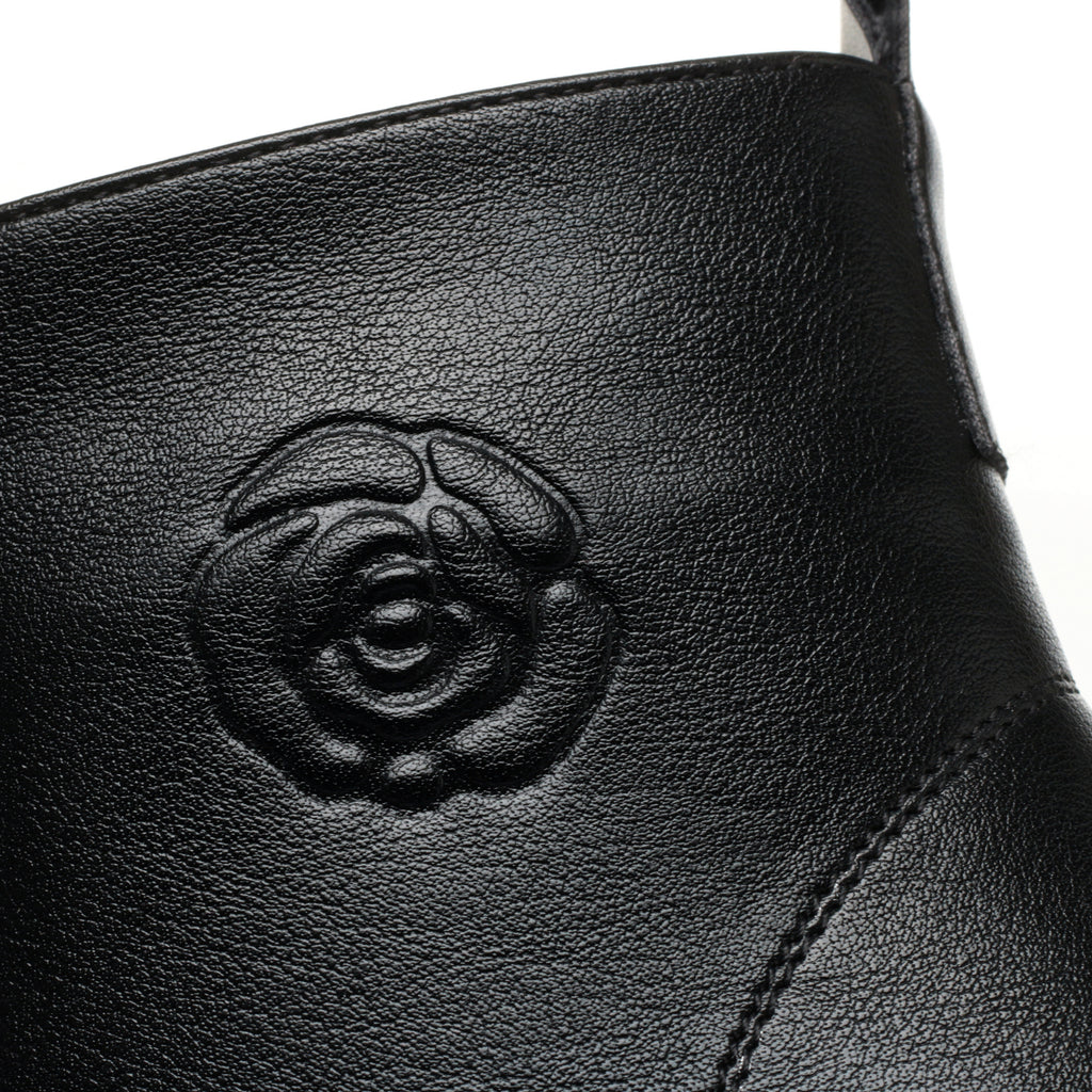 CUSHHIDE Women's Fleece-Lined Ankle Boots with Metal Accent, 3-Inch Heel