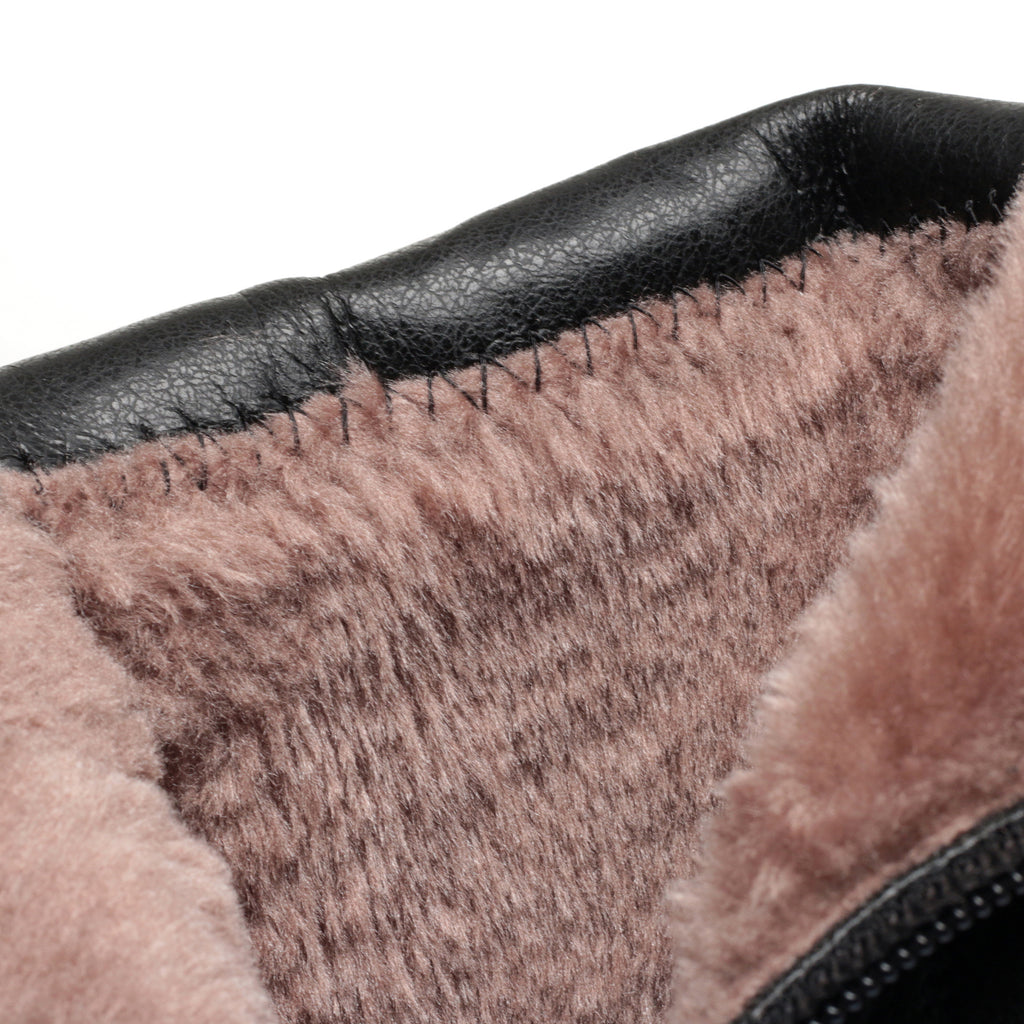 CUSHHIDE Women's Fleece-Lined Ankle Boots with Metal Accent, 3-Inch Heel