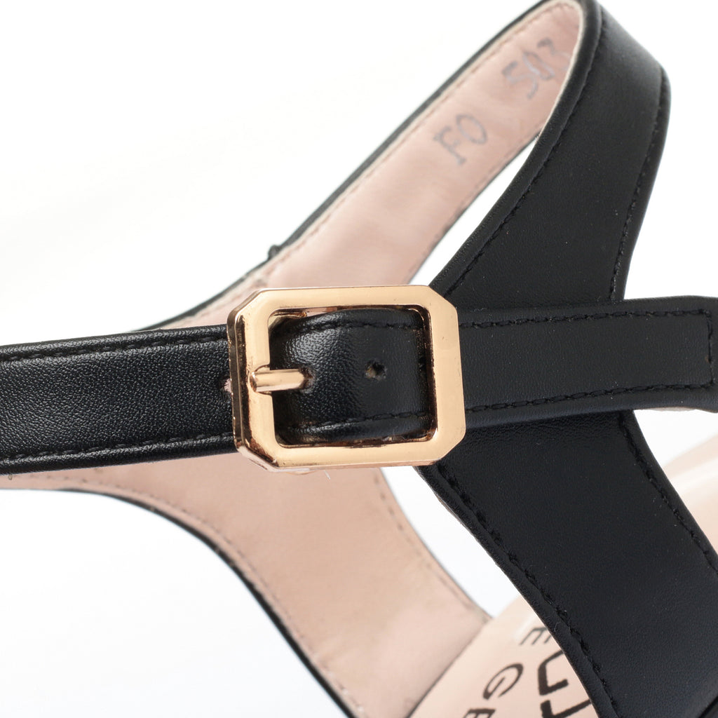 CUSHHIDE Women's Classic Heeled Sandals with Buckle Strap, 2.4-3.1-Inch Heel