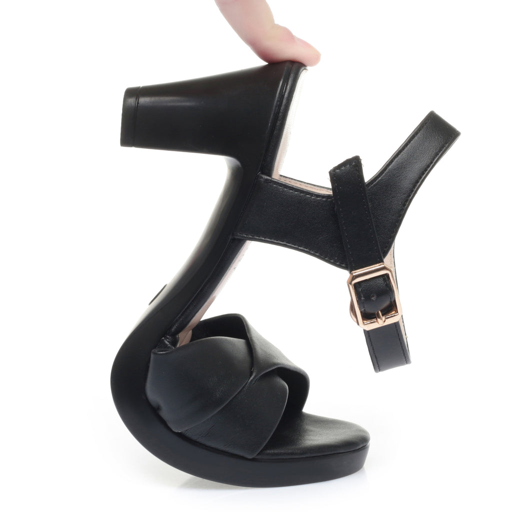 CUSHHIDE Women's Classic Heeled Sandals with Buckle Strap, 2.4-3.1-Inch Heel