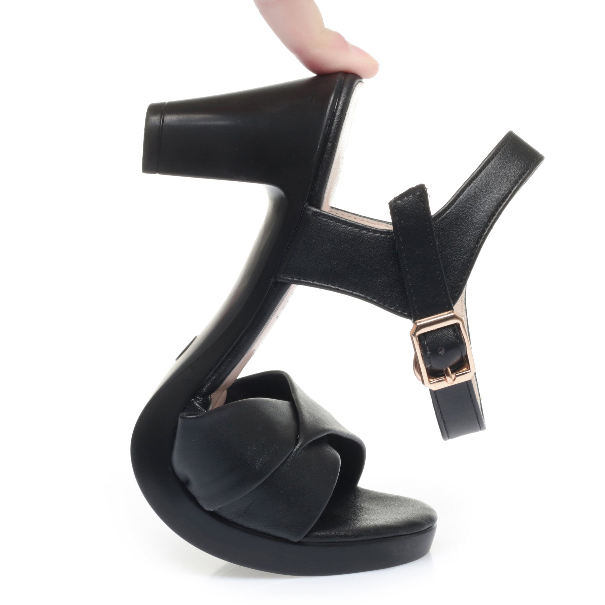 CUSHHIDE Women's Classic Heeled Sandals with Buckle Strap, 2.4-3.1-Inch Heel