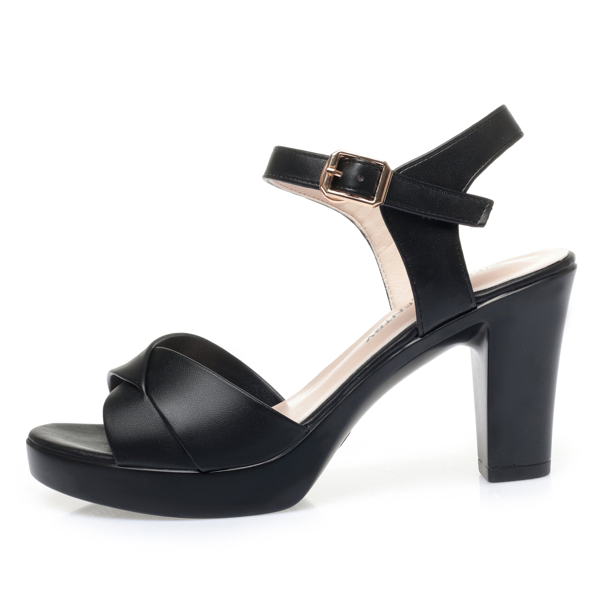 CUSHHIDE Women's Classic Heeled Sandals with Buckle Strap, 2.4-3.1-Inch Heel