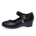 CUSHHIDE Women's Metal Accent Wedge Shoes with Hook-and-Loop Strap