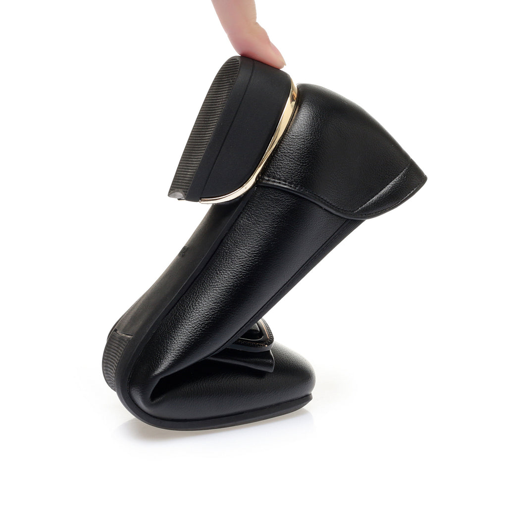 CUSHHIDE Women's Classic Block Heel Pumps, 1.2-Inch Heel