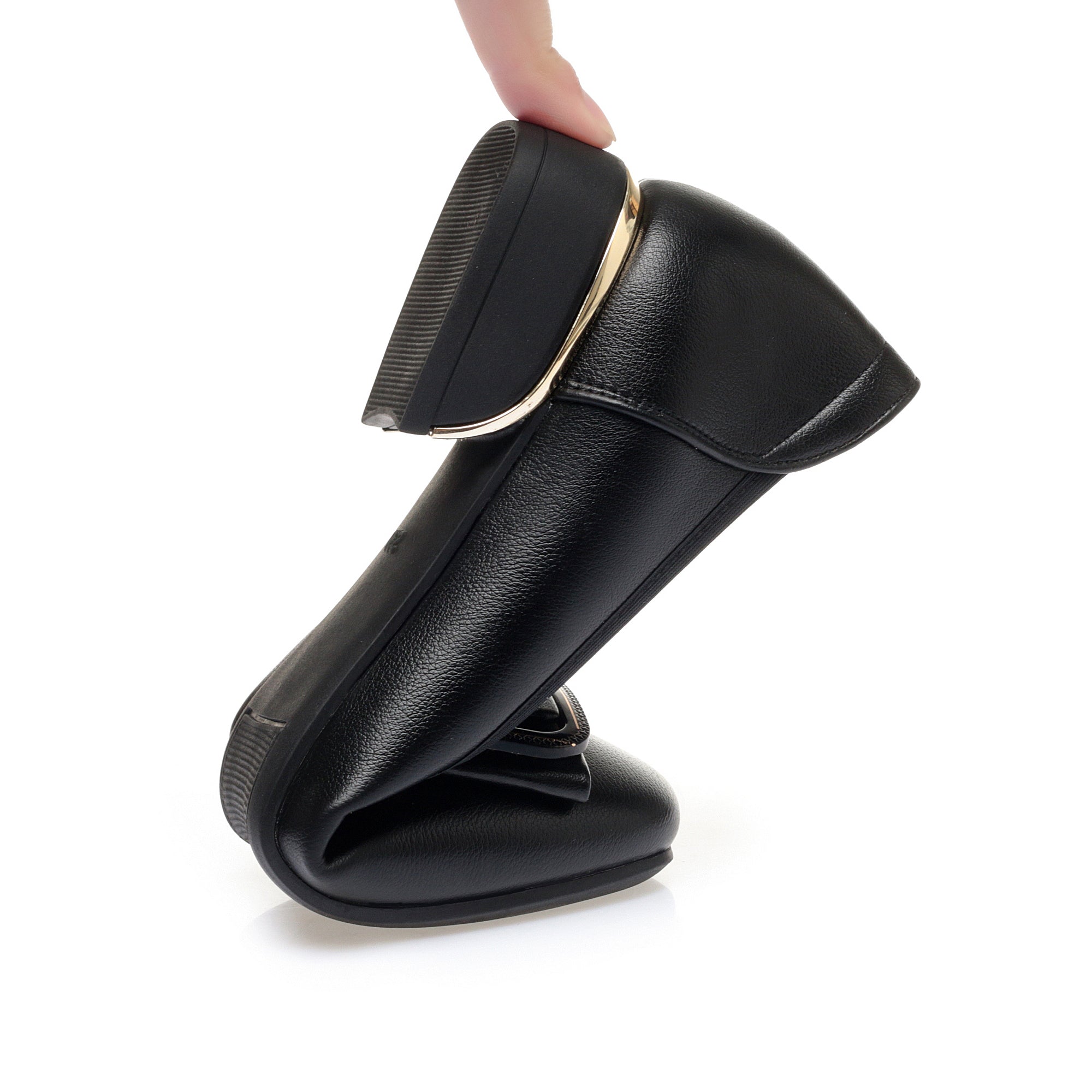 CUSHHIDE Women's Classic Block Heel Pumps, 1.2-Inch Heel