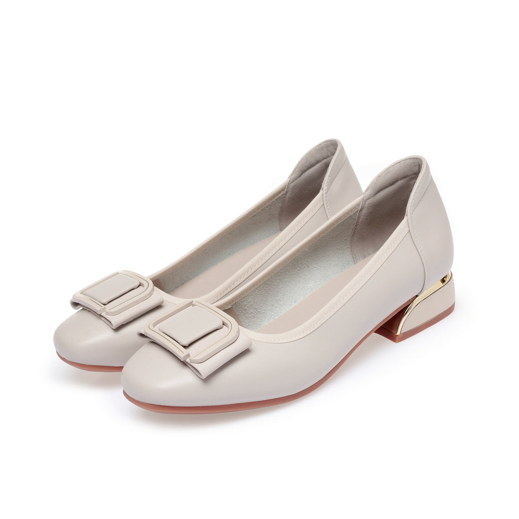CUSHHIDE Women's Classic Block Heel Pumps, 1.2-Inch Heel