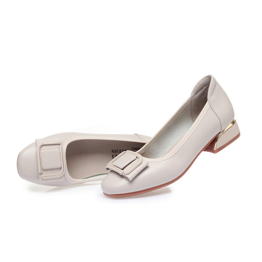 CUSHHIDE Women's Classic Block Heel Pumps, 1.2-Inch Heel