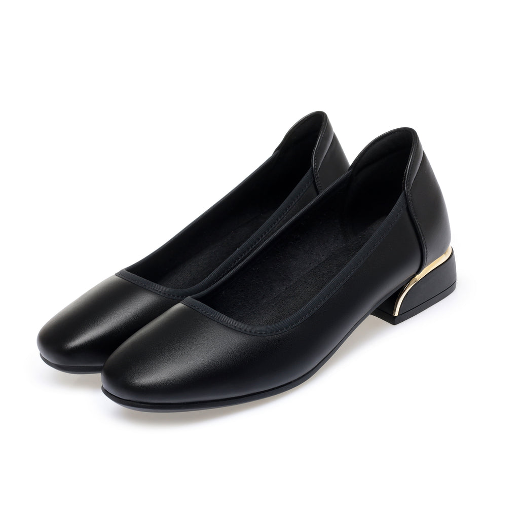CUSHHIDE Women's Classic Block Heel Pumps, 1.2-Inch Heel