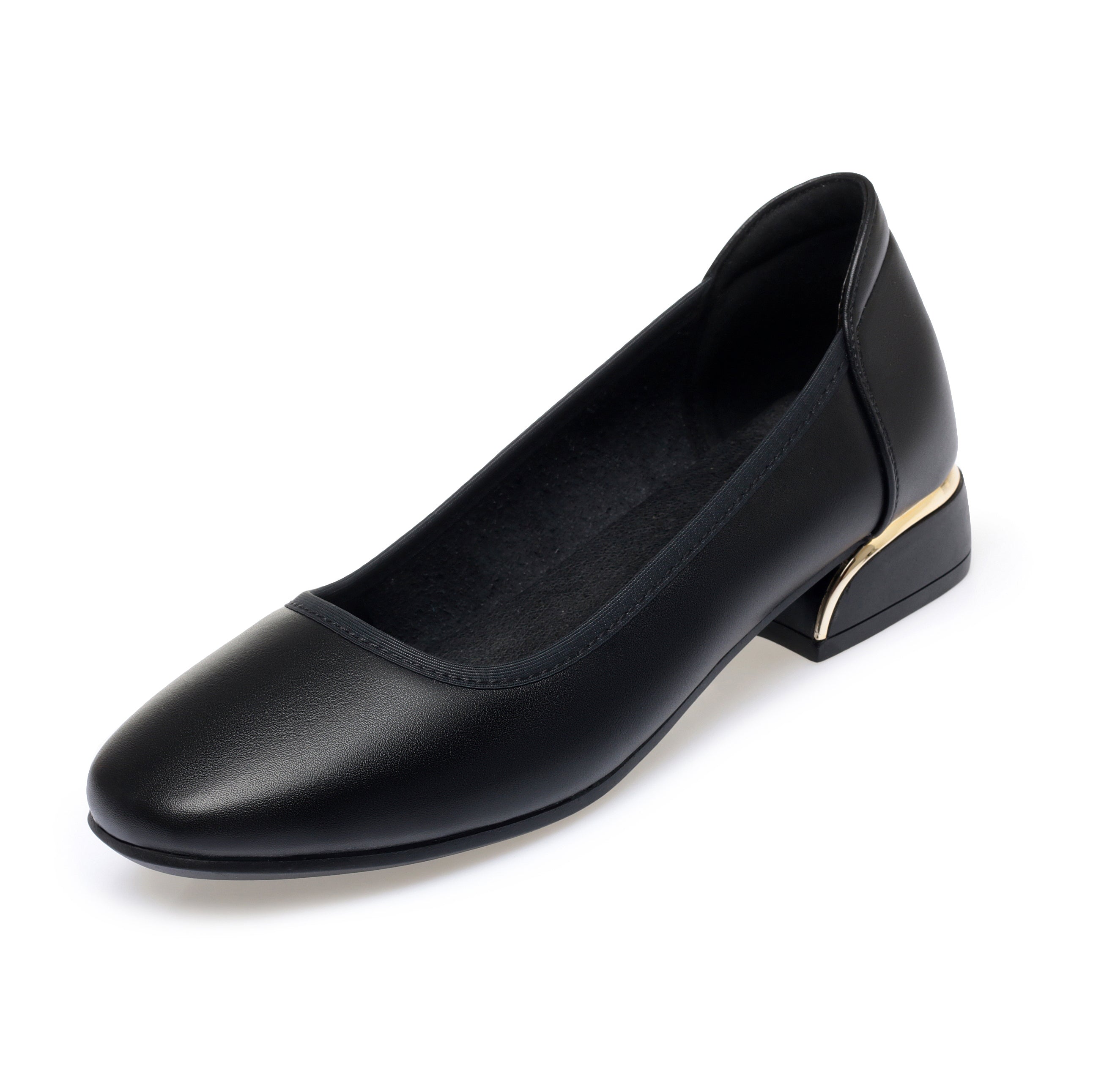 CUSHHIDE Women's Classic Block Heel Pumps, 1.2-Inch Heel