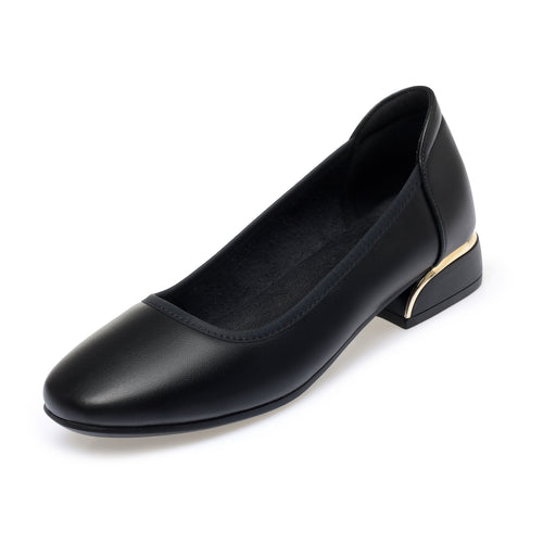 CUSHHIDE Women's Classic Block Heel Pumps, 1.2-Inch Heel