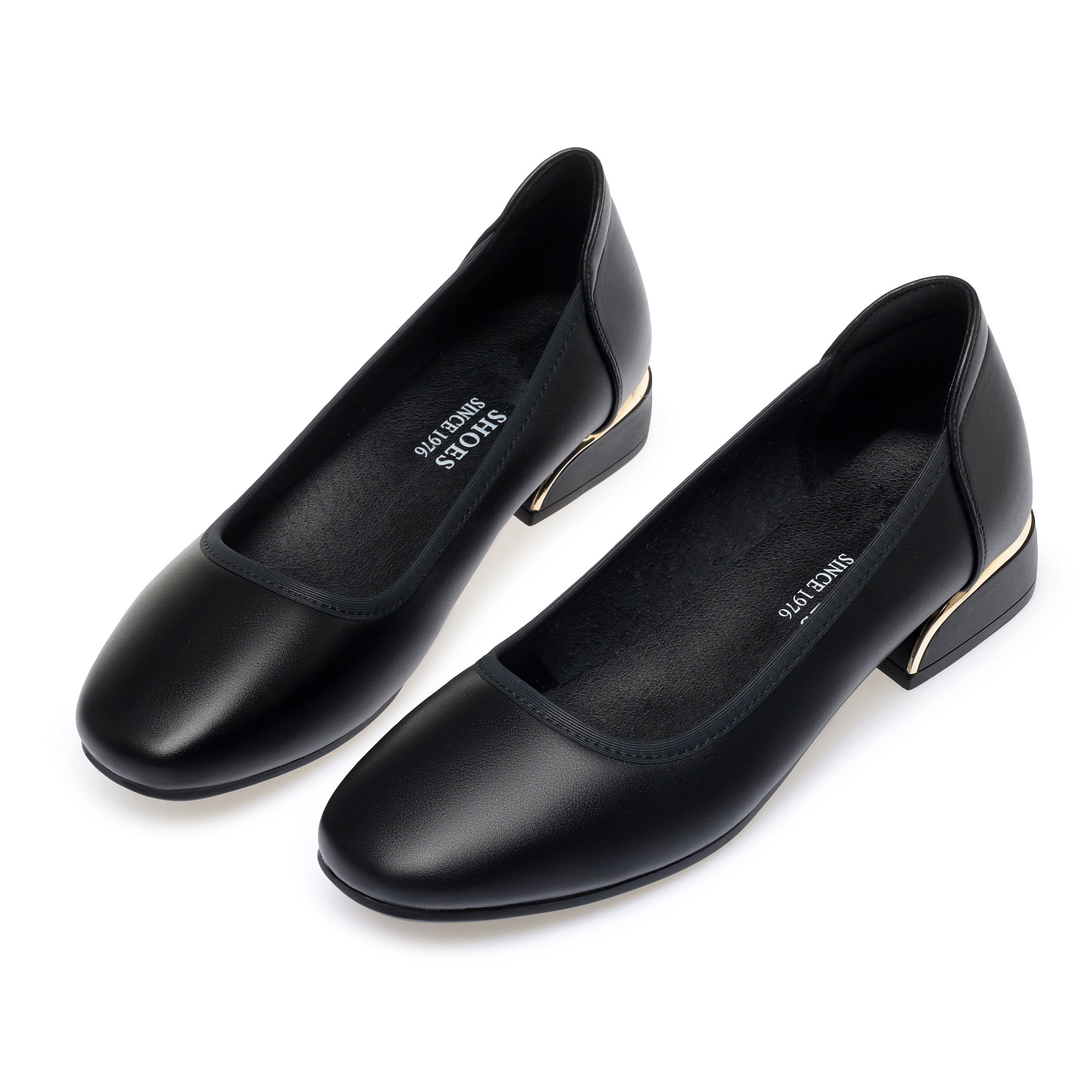 CUSHHIDE Women's Classic Block Heel Pumps, 1.2-Inch Heel