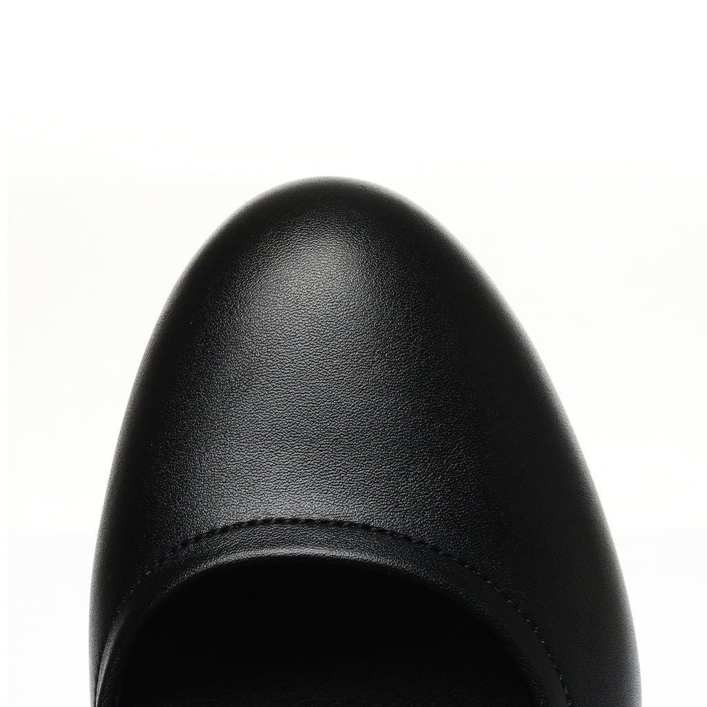 CUSHHIDE Women's Classic Block Heel Pumps with Hook-and-Loop Strap