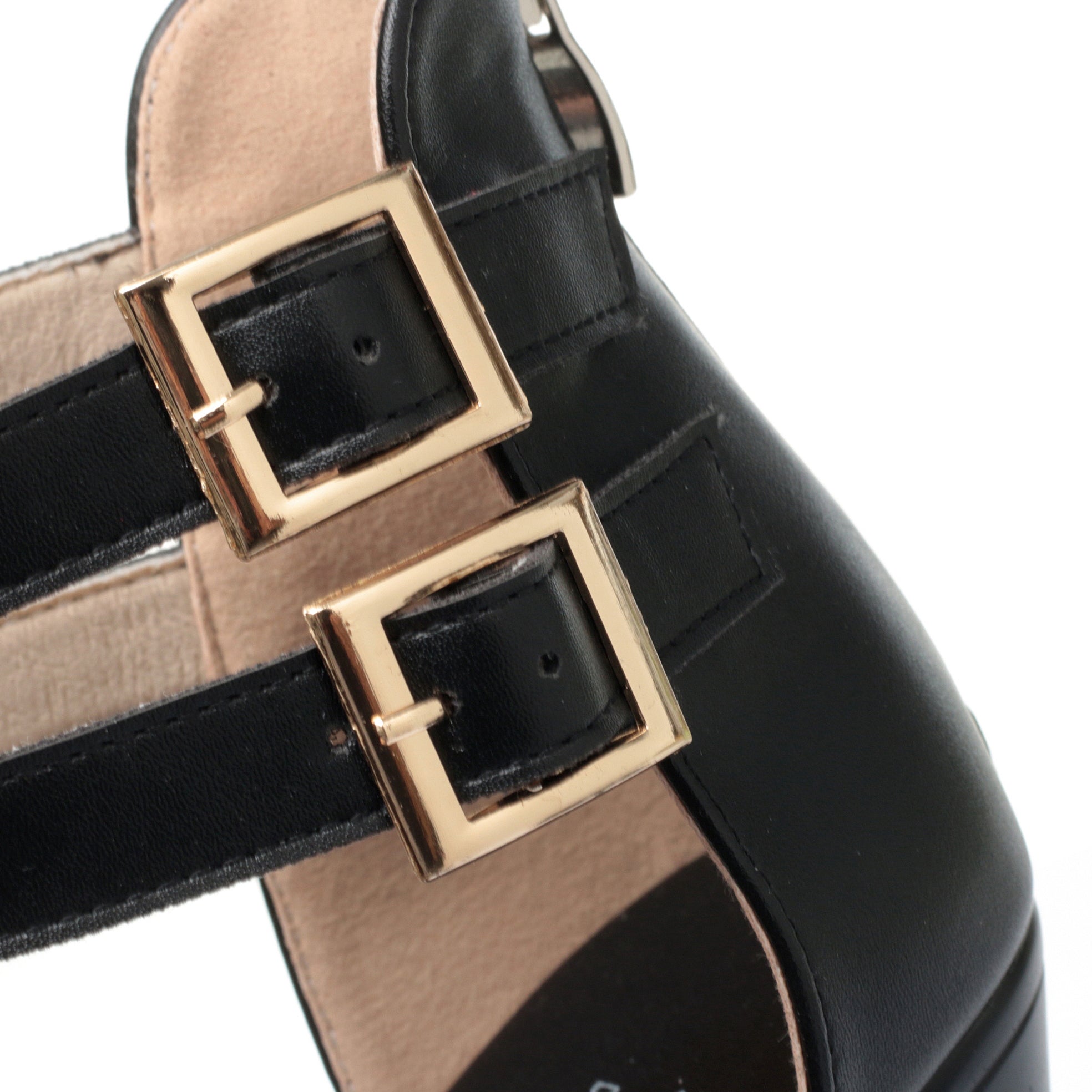 CUSHHIDE Women's Classic Heeled Sandals with Buckle Strap, 3.3-Inch Heel