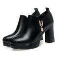 CUSHHIDE Women's Fleece-Lined Ankle Boots with Metal Accent, 3.5-Inch Heel