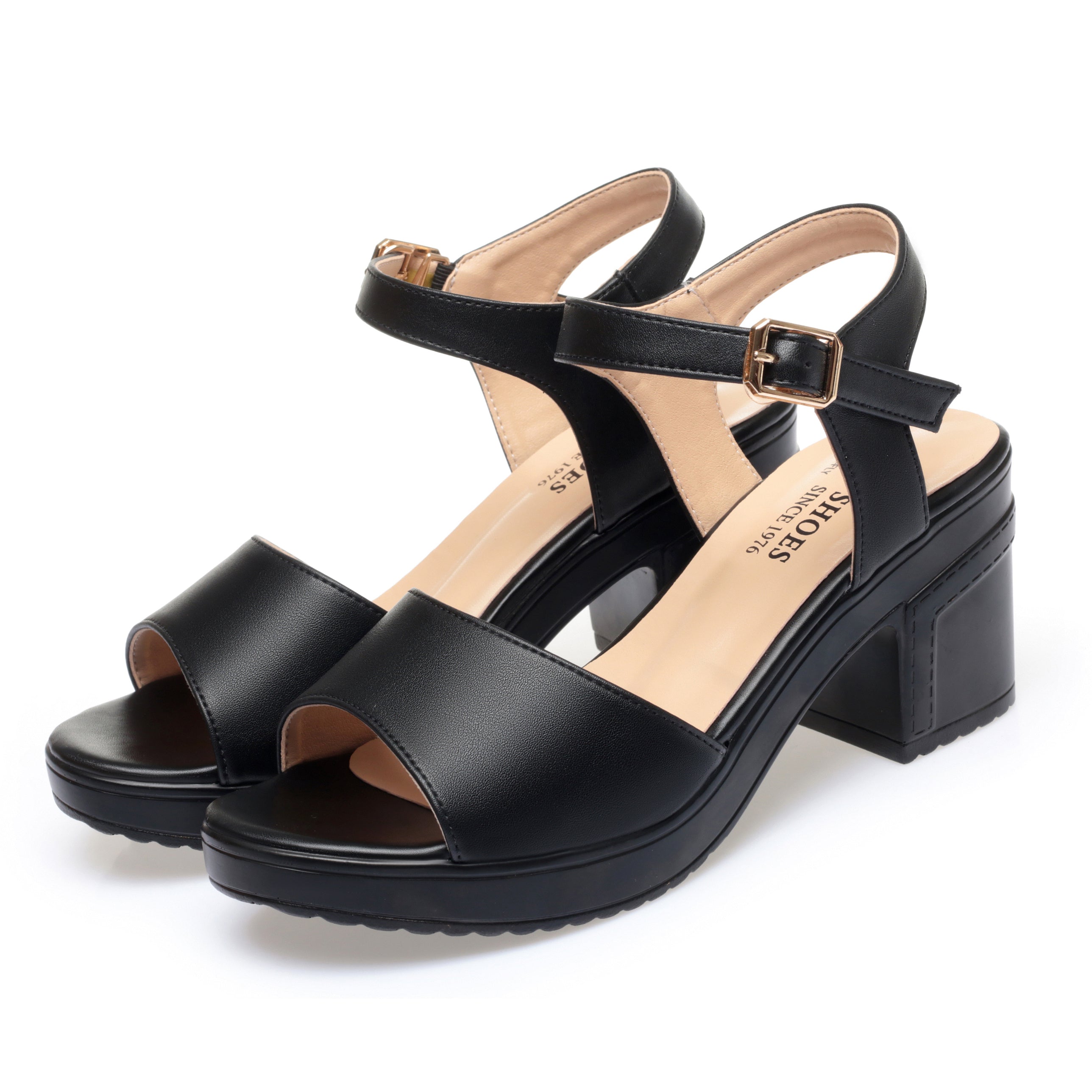 CUSHHIDE Women's Classic Slip-On Heeled Sandals, 2.2-Inch Heel