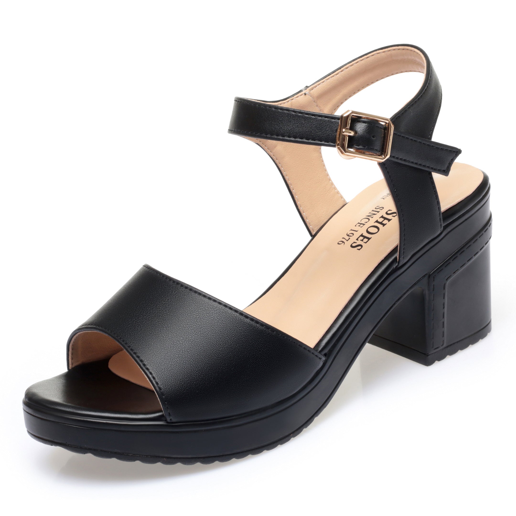 CUSHHIDE Women's Classic Slip-On Heeled Sandals, 2.2-Inch Heel