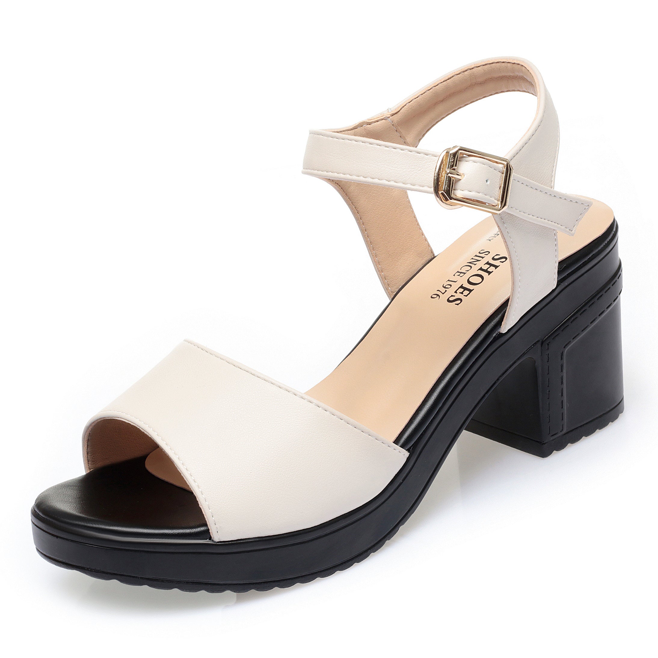 CUSHHIDE Women's Classic Slip-On Heeled Sandals, 2.2-Inch Heel