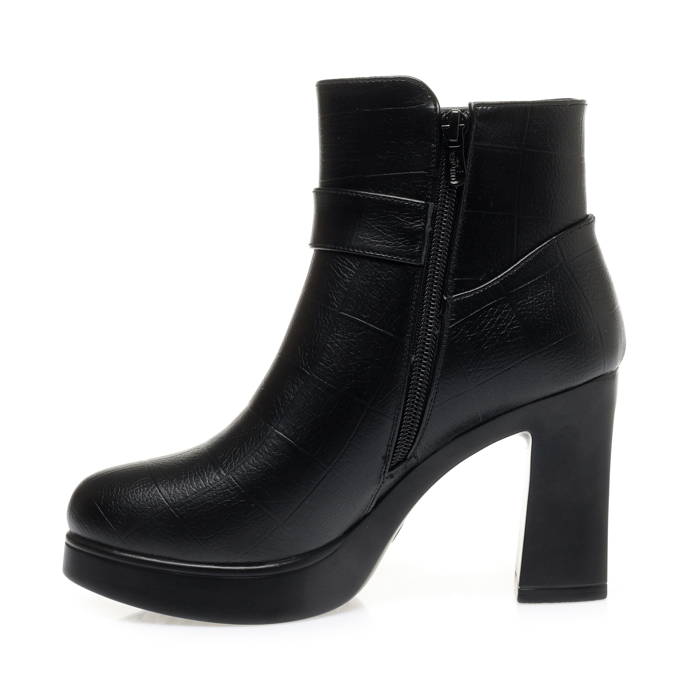 CUSHHIDE Women's Fleece-Lined Ankle Boots with Metal Accent, 2.8-Inch Heel