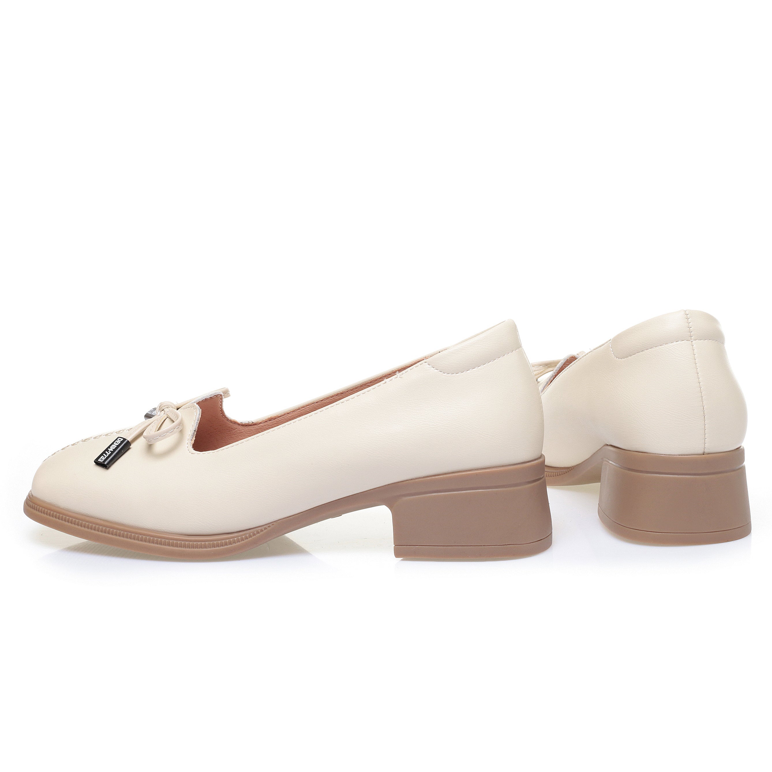 CUSHHIDE Women's Bow Block Heel Pumps, 1.6-Inch Heel