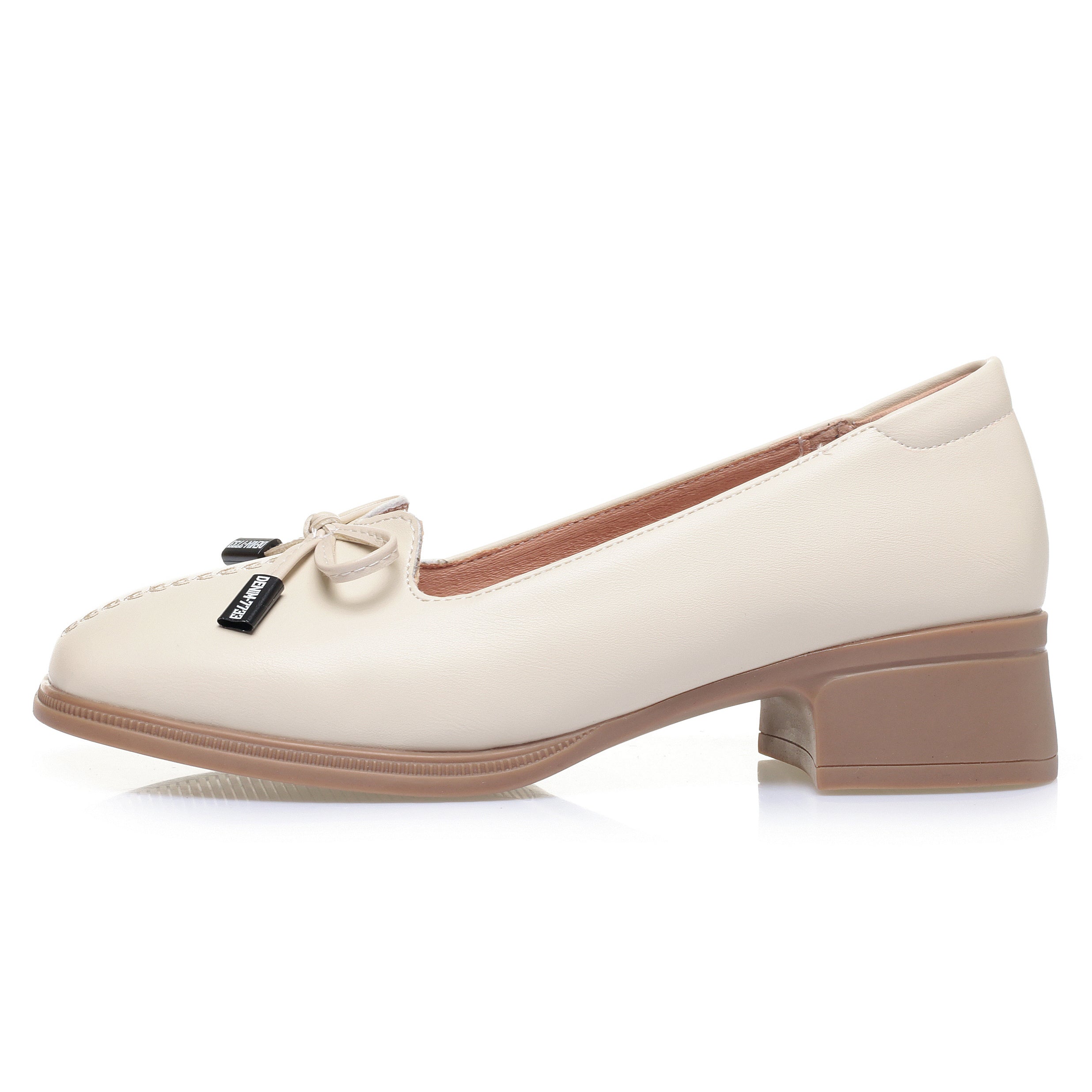 CUSHHIDE Women's Bow Block Heel Pumps, 1.6-Inch Heel