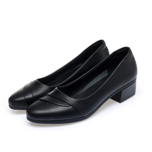 CUSHHIDE Women's Classic Block Heel Pumps, 1.6-Inch Heel