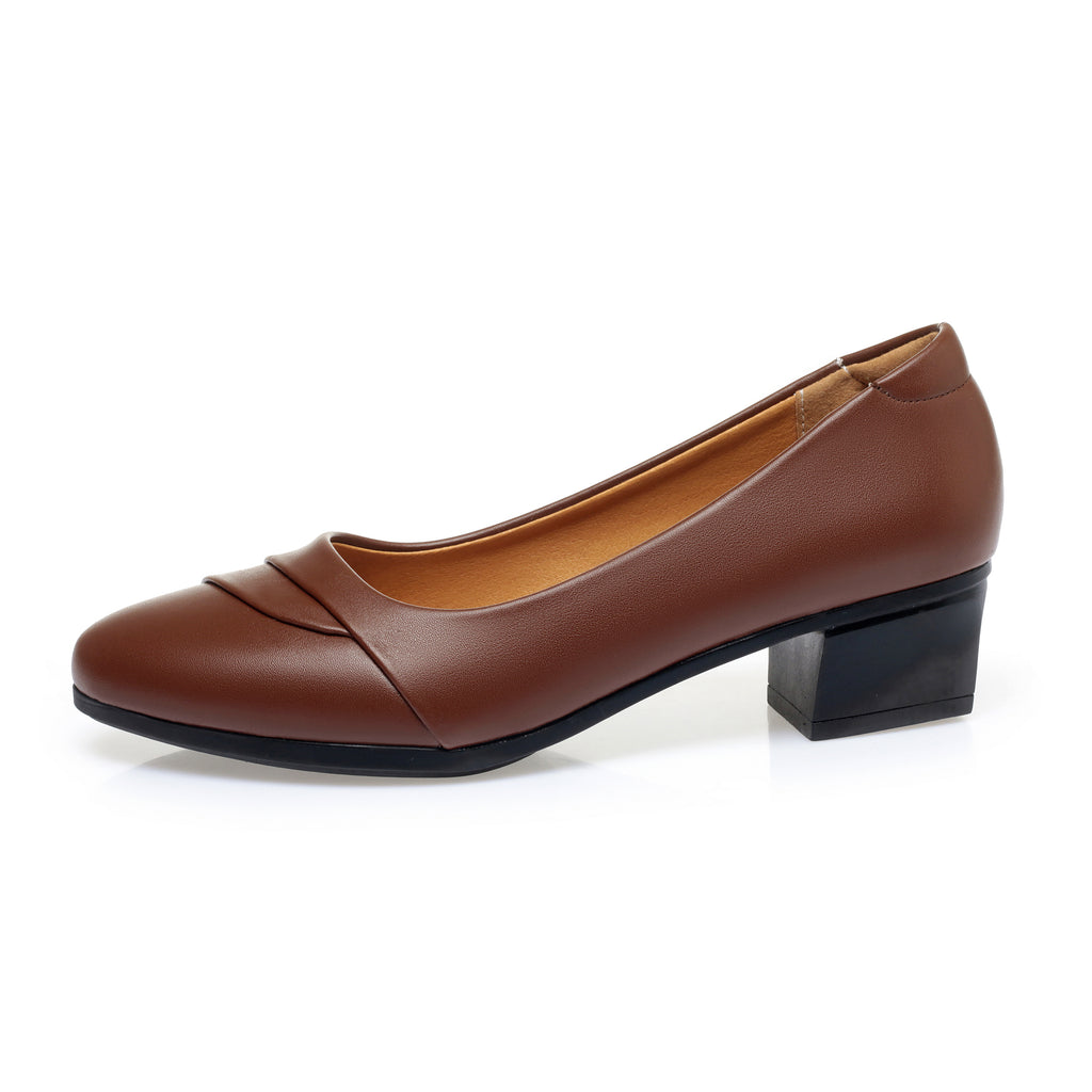 CUSHHIDE Women's Classic Block Heel Pumps, 1.6-Inch Heel