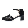 CUSHHIDE Women's Mesh Heeled Sandals with Buckle Strap