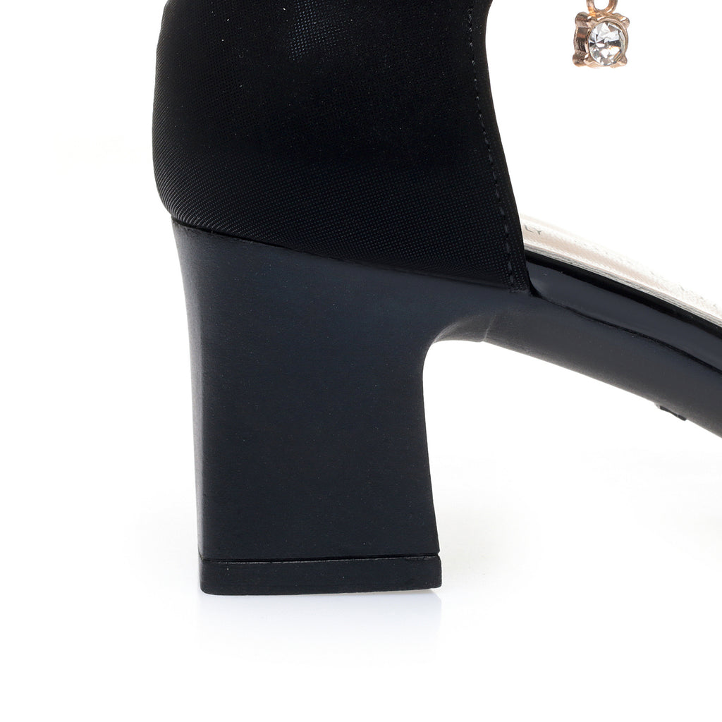 CUSHHIDE Women's Mesh Heeled Sandals with Buckle Strap