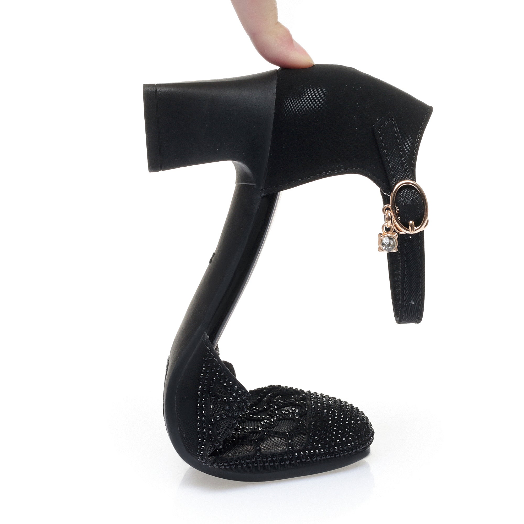 CUSHHIDE Women's Mesh Heeled Sandals with Buckle Strap