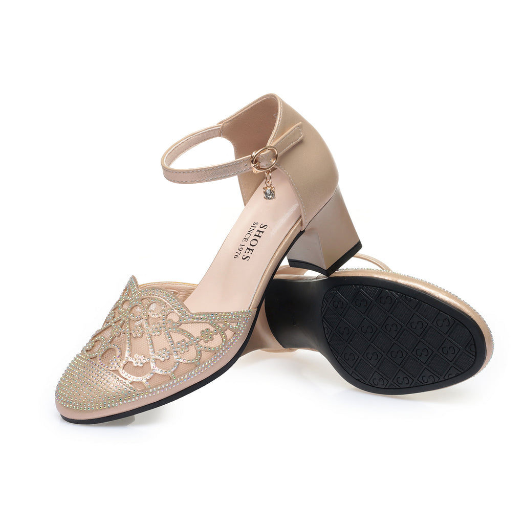 CUSHHIDE Women's Mesh Heeled Sandals with Buckle Strap