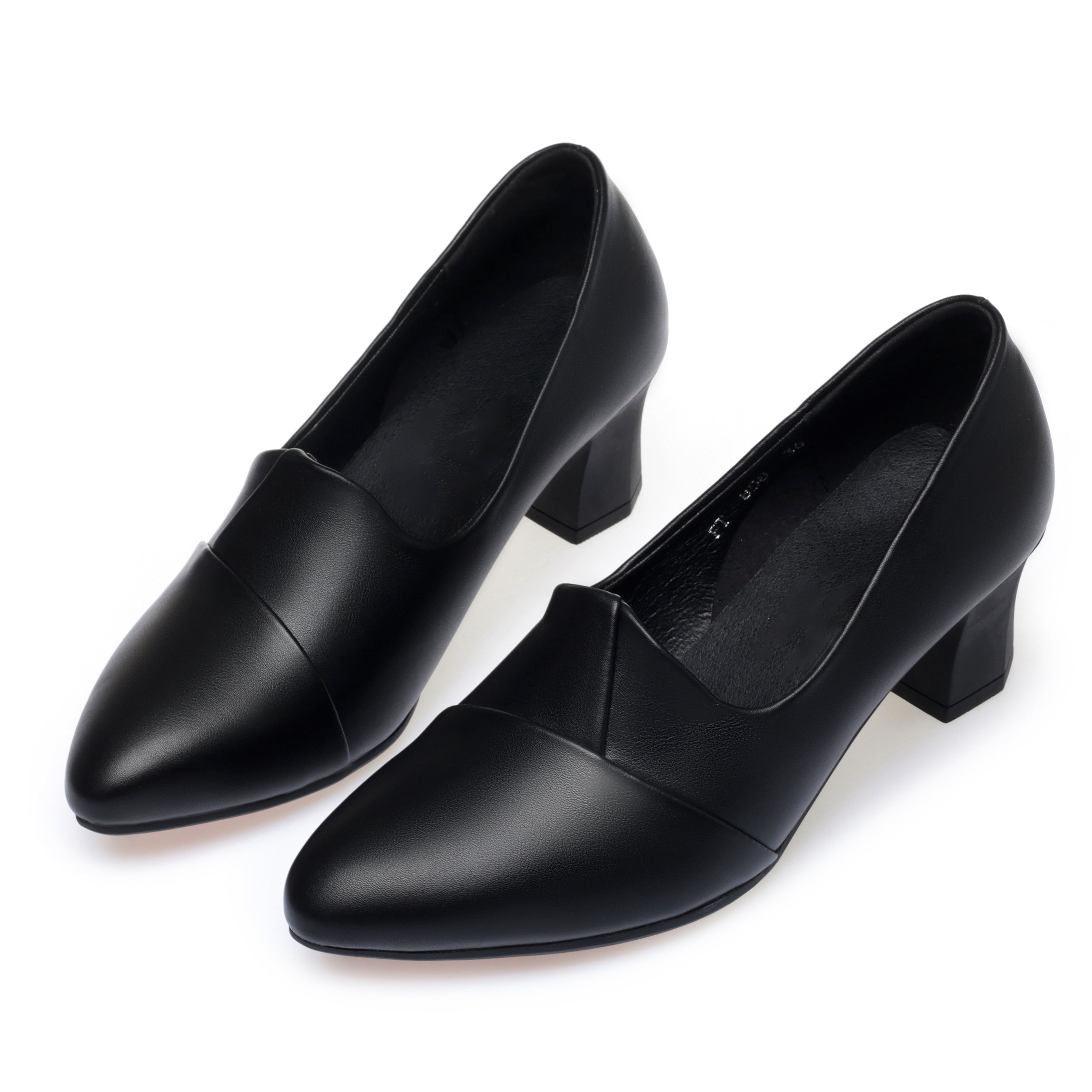 CUSHHIDE Women's Classic Block Heel Pumps, 2.2-Inch Heel