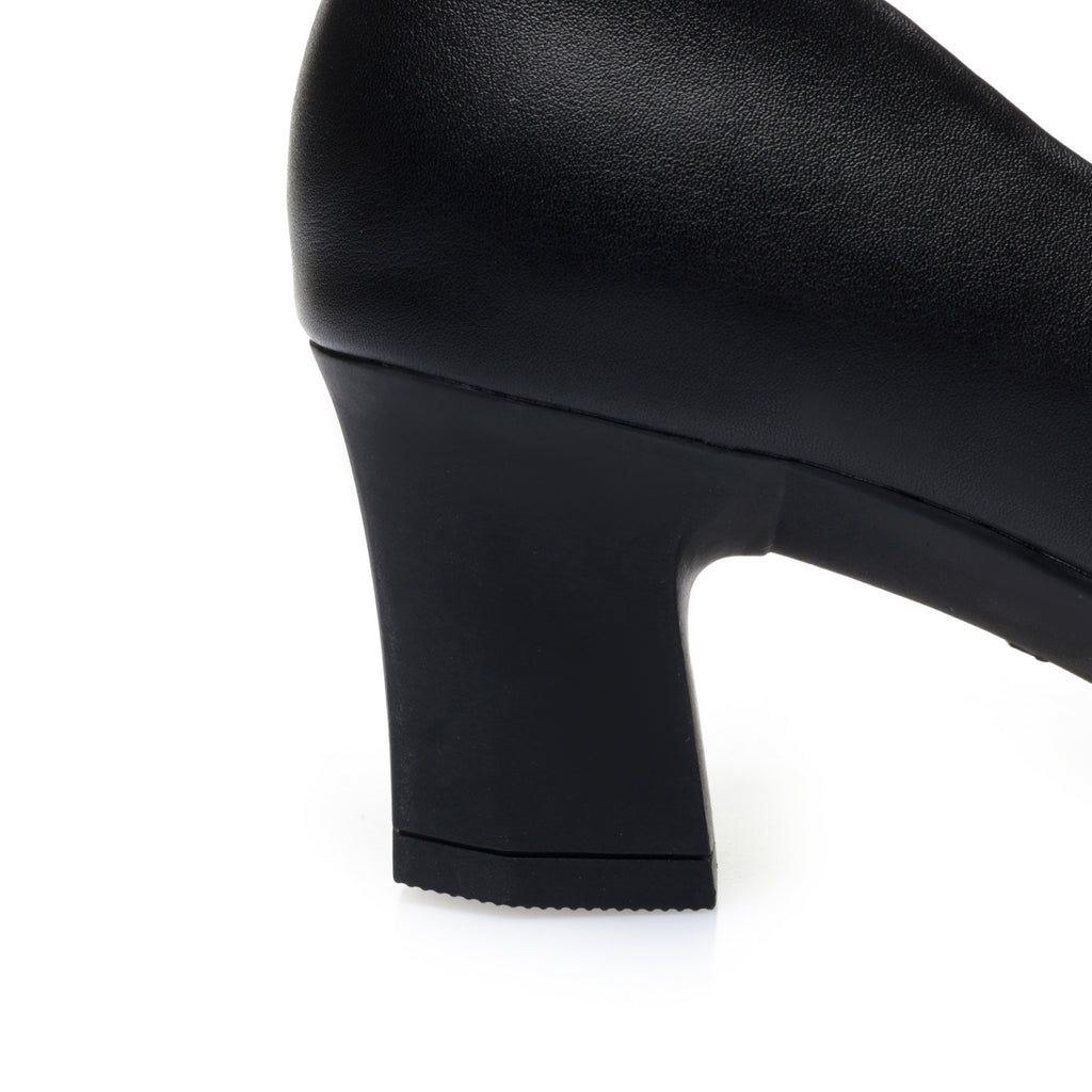 CUSHHIDE Women's Classic Block Heel Pumps, 2.2-Inch Heel