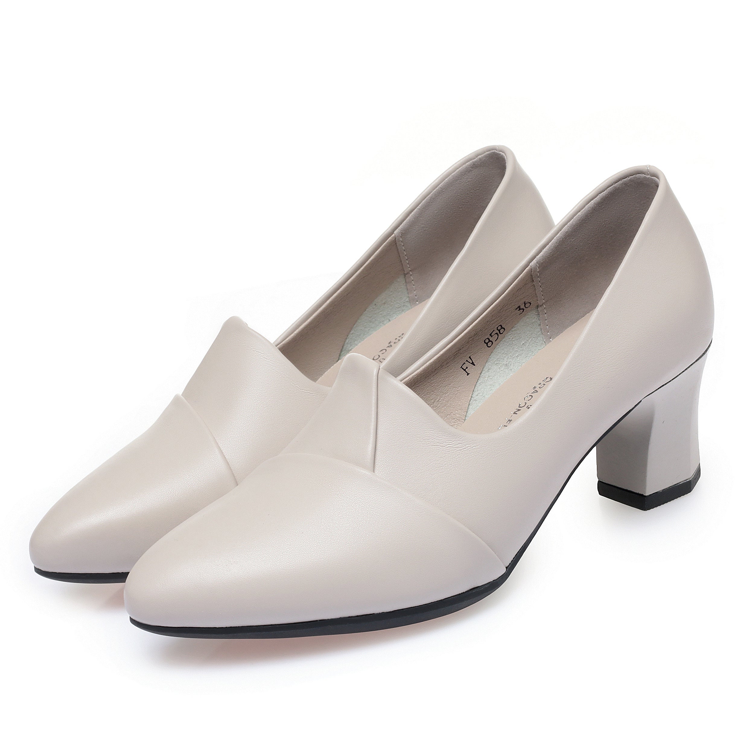 CUSHHIDE Women's Classic Block Heel Pumps, 2.2-Inch Heel