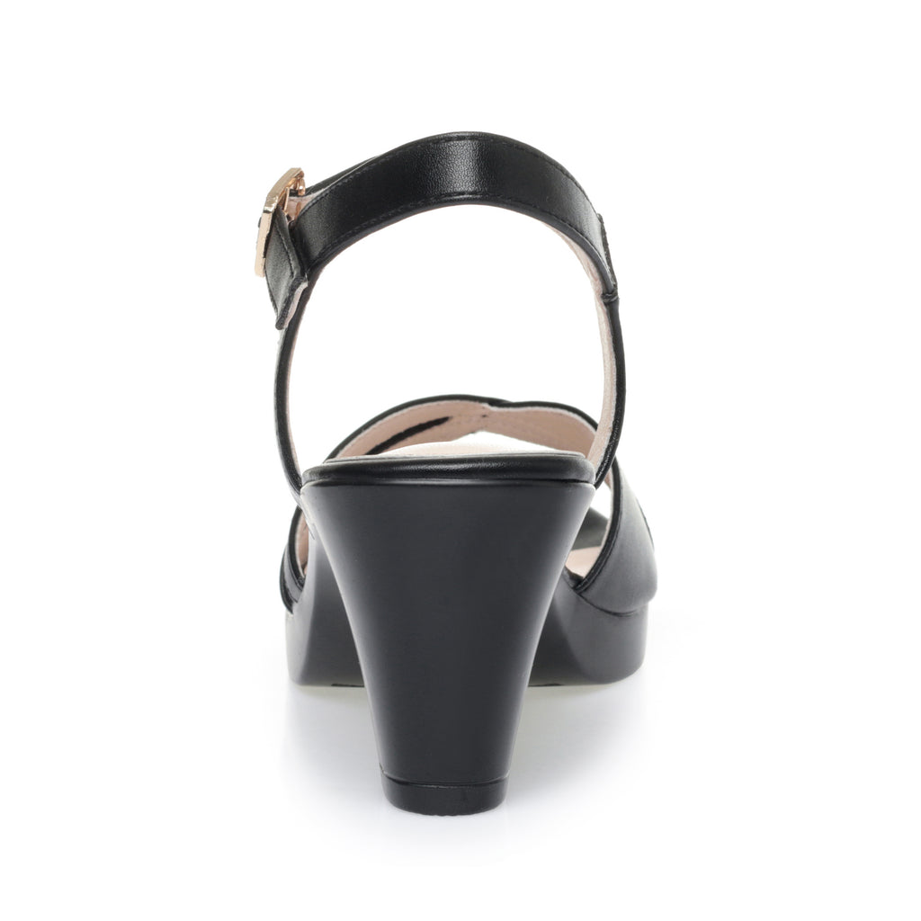 CUSHHIDE Women's Classic Heeled Sandals with Buckle Strap, 2.6-3.1-Inch Heel