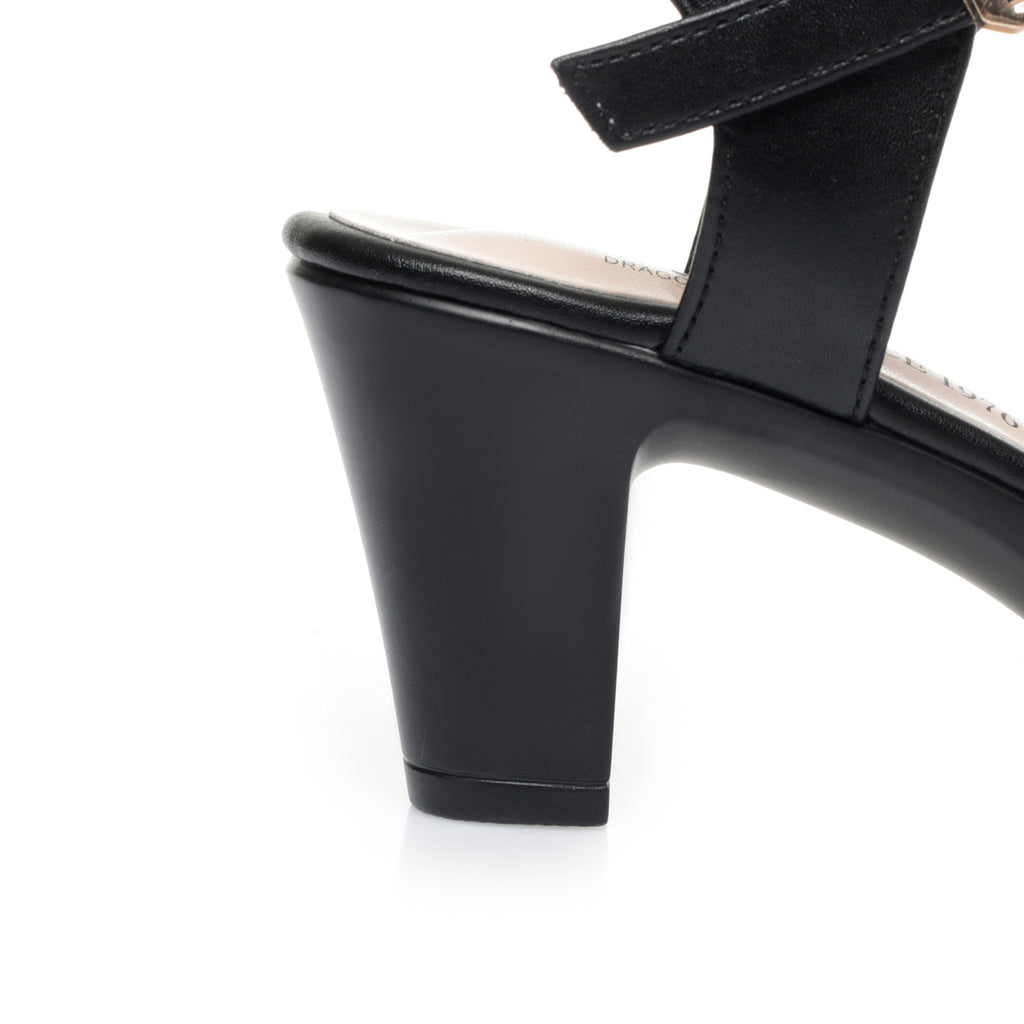 CUSHHIDE Women's Classic Heeled Sandals with Buckle Strap, 2.6-3.1-Inch Heel
