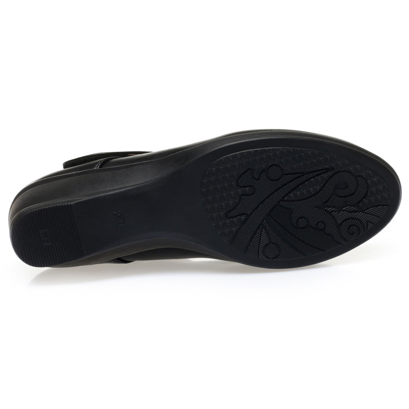 CUSHHIDE Women's Wedge Shoes with Metal Buckle and Adjustable Strap