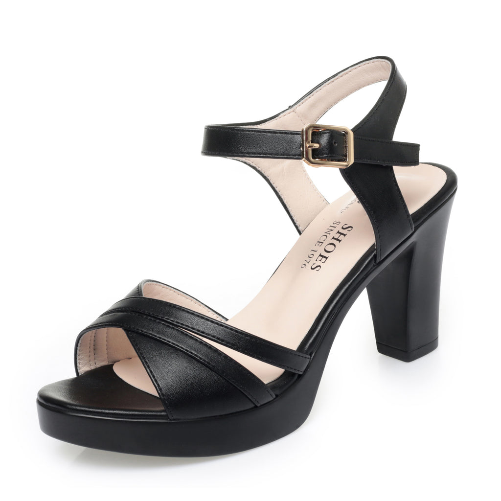 CUSHHIDE Women's Classic Heeled Sandals with Buckle Strap, 2.6-3.1-Inch Heel