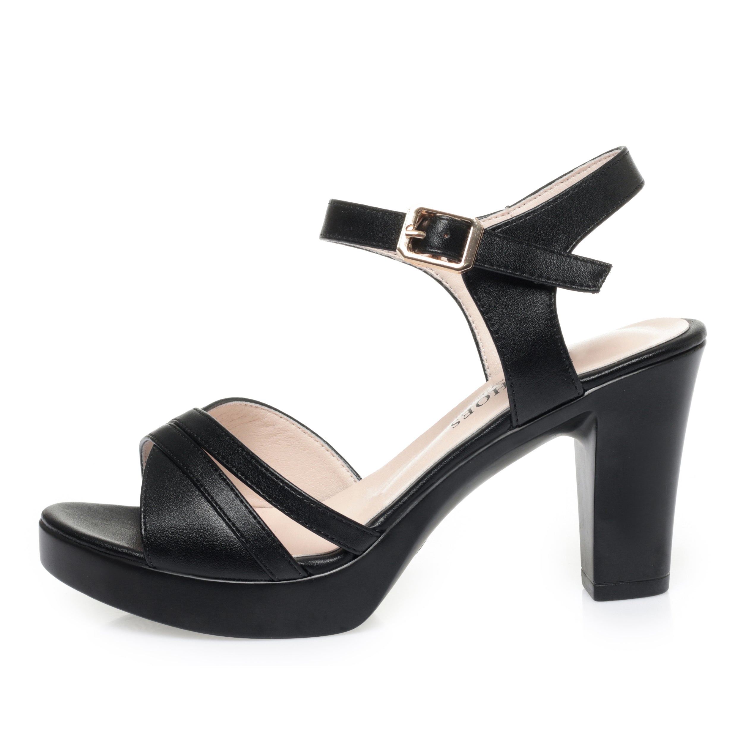 CUSHHIDE Women's Classic Heeled Sandals with Buckle Strap, 2.6-3.1-Inch Heel