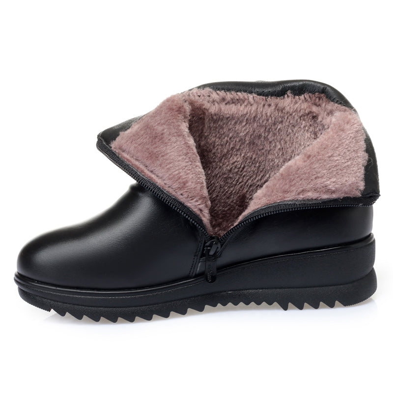 CUSHHIDE Women's Fleece-Lined Ankle Boots with Metal Accent, 1.2-Inch Heel