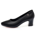 CUSHHIDE Women's Metal Buckle Block Heel Pumps, 2-Inch Heel