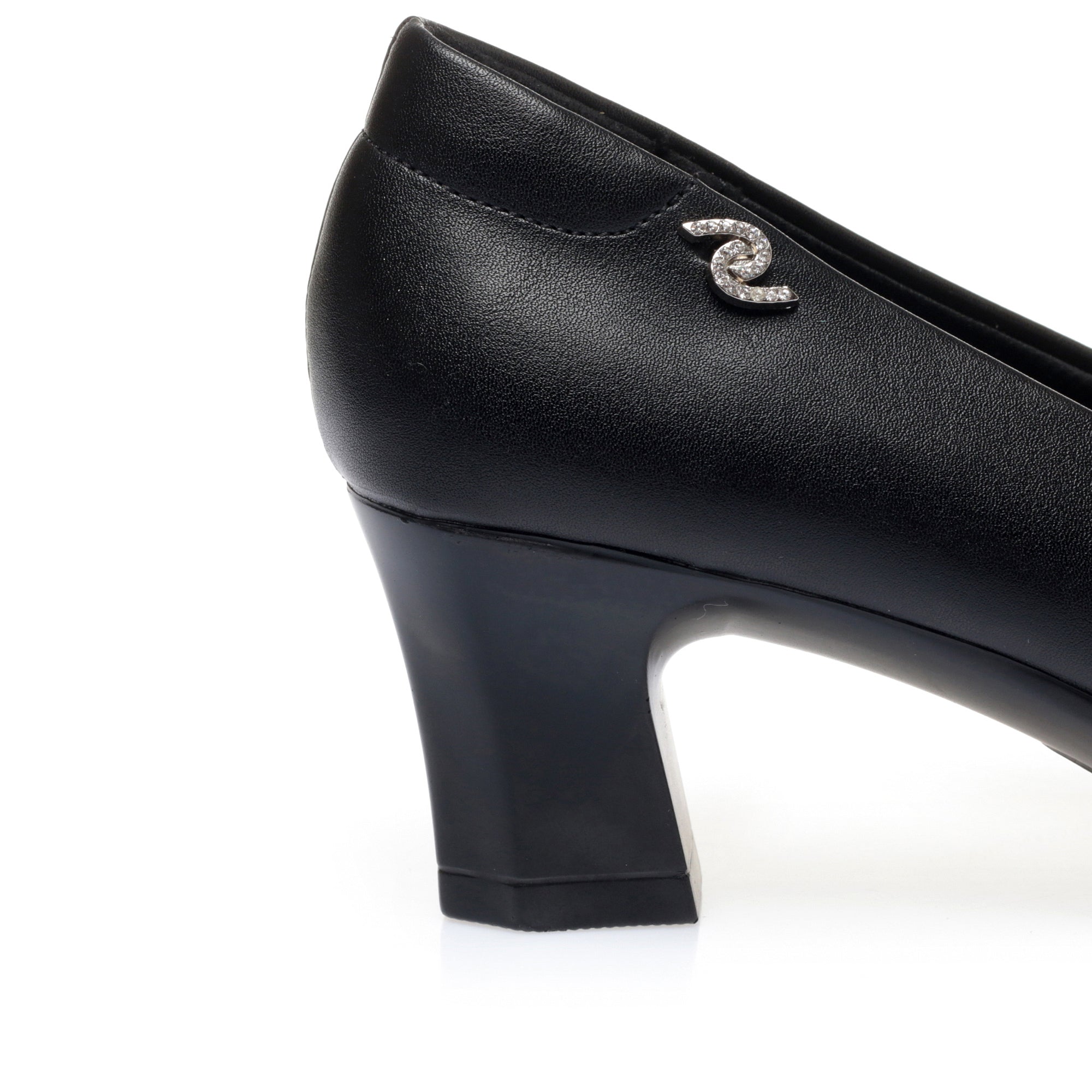 CUSHHIDE Women's Metal Buckle Block Heel Pumps, 2-Inch Heel