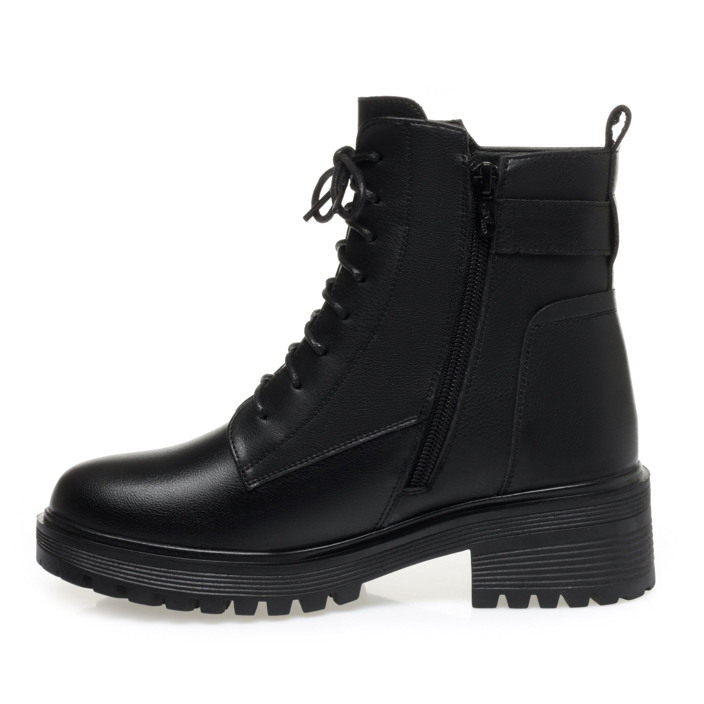 CUSHHIDE Women's Fleece-Lined Combat-Inspired Ankle Boots