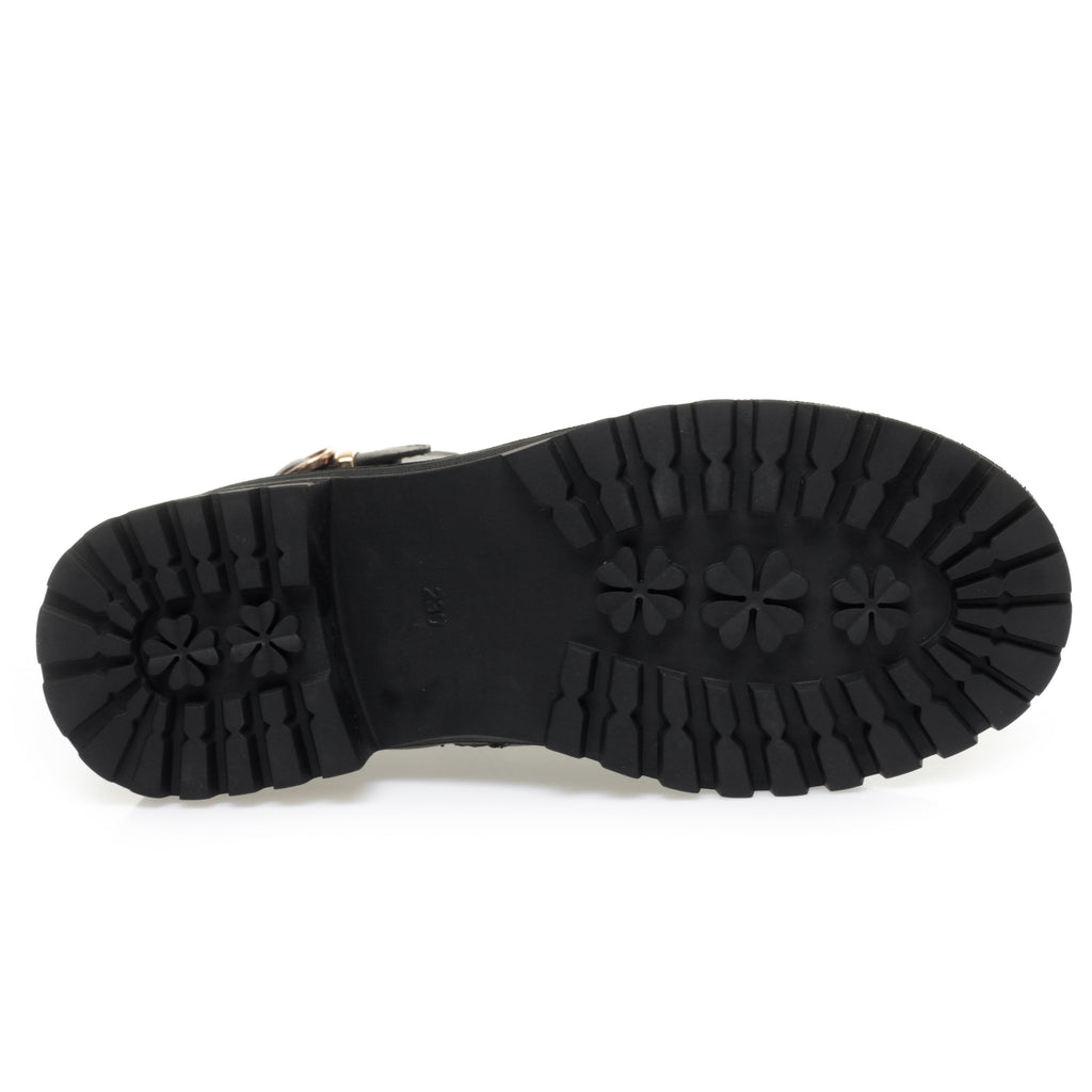 CUSHHIDE Women's Fleece-Lined Combat-Inspired Ankle Boots