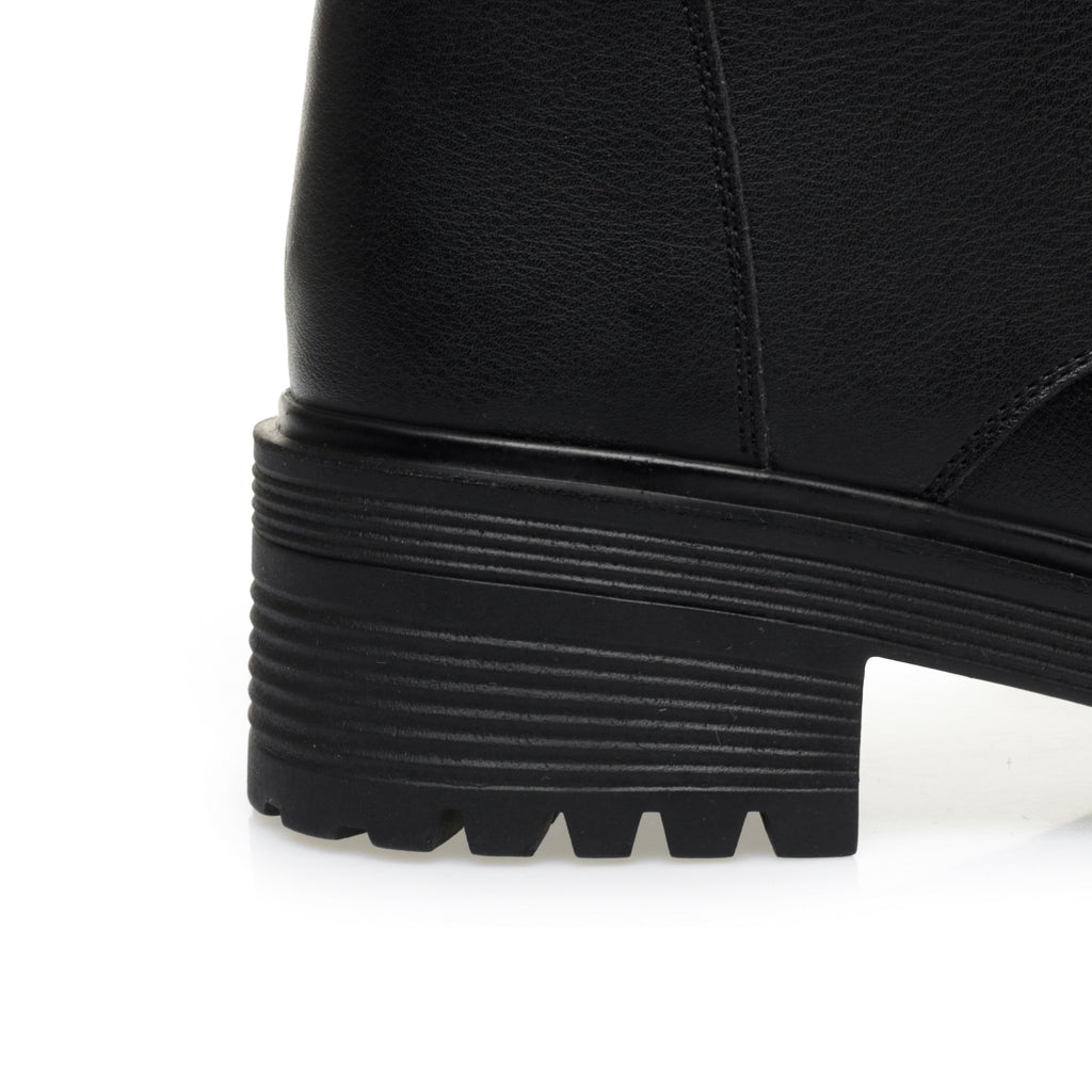 CUSHHIDE Women's Fleece-Lined Combat-Inspired Ankle Boots