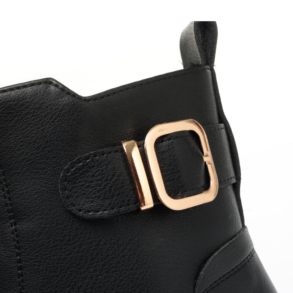 CUSHHIDE Women's Fleece-Lined Combat-Inspired Ankle Boots