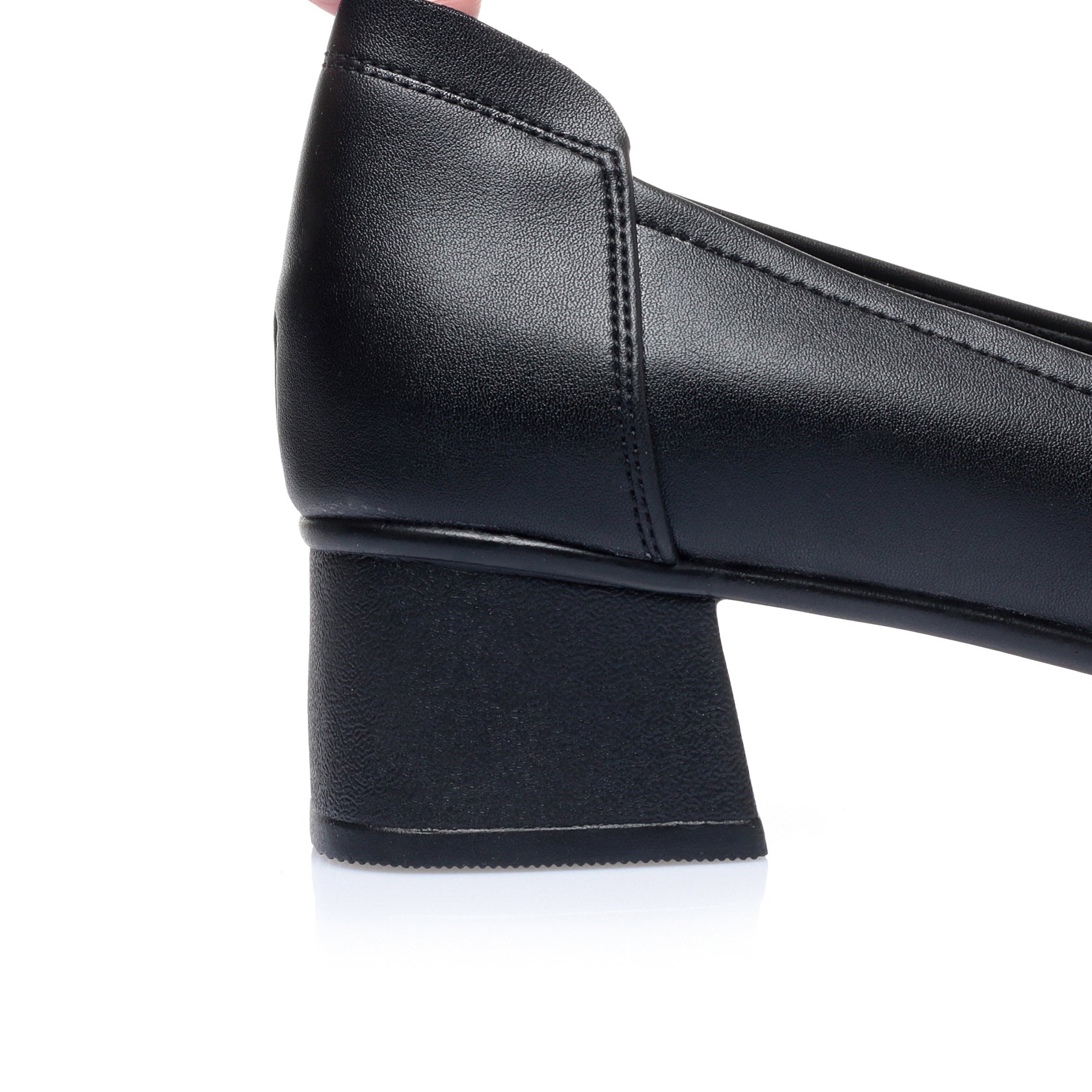 CUSHHIDE Women's Metal Buckle Block Heel Pumps, 1.6-Inch Heel